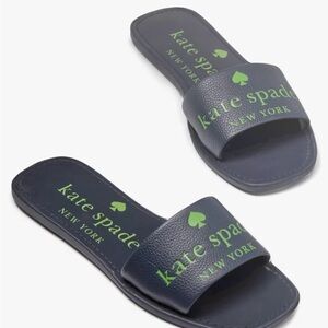 Kate Spade Navy and Green Slides